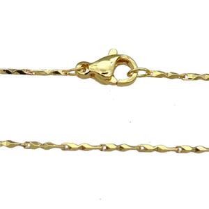 Copper Necklace Chain Unfaded Gold Plated, approx 1mm, 42cm length