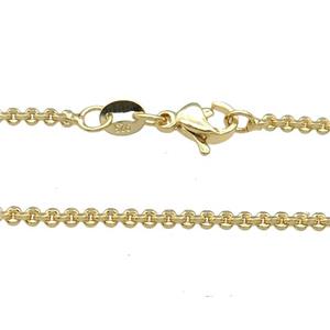 Copper Necklace Chain Unfaded Gold Plated, approx 2mm, 42cm length