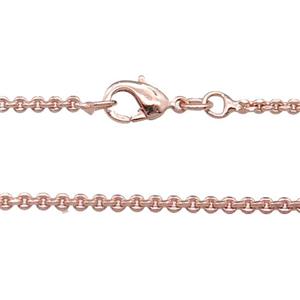 Copper Necklace Chain Unfaded Rose Gold, approx 2mm, 42cm length