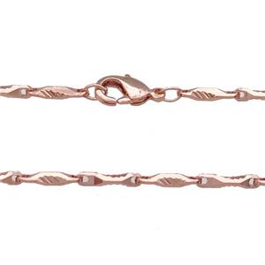 Copper Necklace Chain Unfaded Rose Gold, approx 1.8x9mm, 42cm length