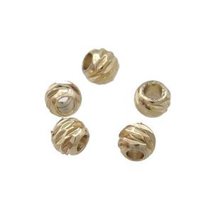 Copper Round Beads Tiny Unfaded Light Gold Plated, approx 2.8mm