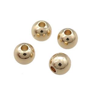 Copper Round Beads Unfaded Light Gold Plated, approx 5mm