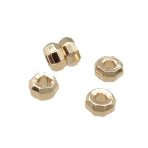 Copper Rondelle Spacer Beads Unfaded Light Gold Plated, approx 4mm