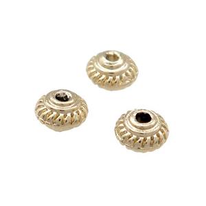 Copper Rondelle Spacer Beads Unfaded Light Gold Plated, approx 5mm