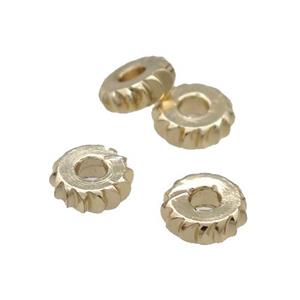 Copper Rondelle Spacer Beads Unfaded Light Gold Plated, approx 5.5mm