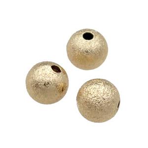 Copper Round Beads Corrugated Unfaded Light Gold Plated, approx 8mm