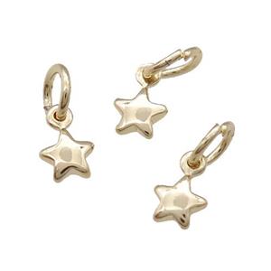 Copper Star Pendant Unfaded Light Gold Plated, approx 5mm