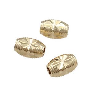 Copper Barrel Beads Unfaded Light Gold Plated, approx 4-7mm