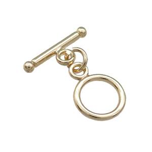 Copper Toggle Clasp Unfaded Light Gold Plated, approx 10mm, 15.5mm