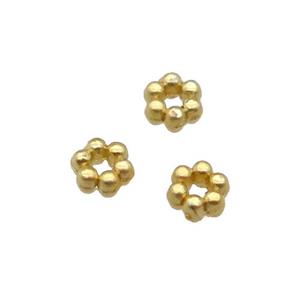 Copper Daisy Spacer Beads Unfaded Gold Plated, approx 3mm