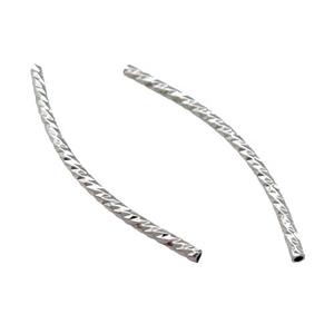 Copper Tube Beads Bend Platinum Plated, approx 1.5x30mm