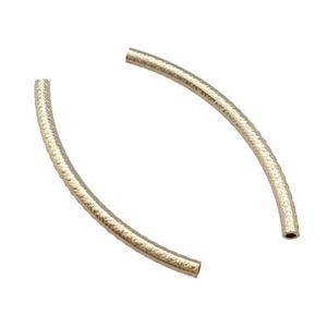 Copper Tube Beads Bend Light Gold Plated, approx 2x34mm