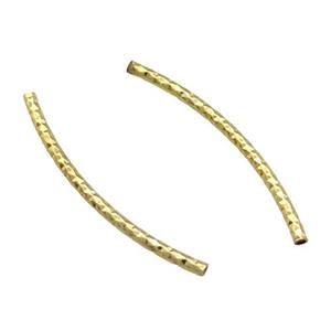 Copper Tube Beads Bend Gold Plated, approx 1.5x30mm