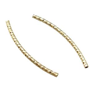 Copper Tube Beads Bend Gold Plated, approx 1.5x30mm