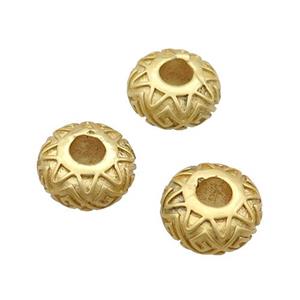 Copper Rondelle Spacer Beads Large Hole Duck Gold, approx 6-12mm