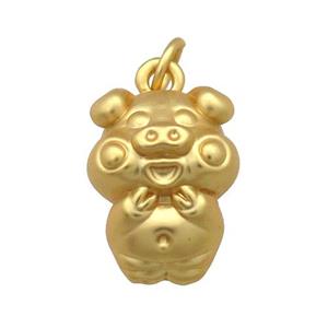 Copper Fortune Pig Pendant Unfaded Duck Gold, approx 14-19mm
