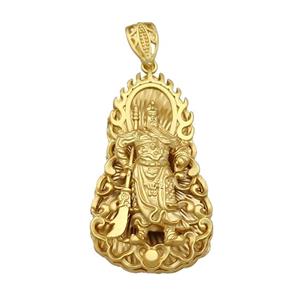 Copper Buddha Pendant Unfaded Duck Gold, approx 25-45mm, 7-11mm, 5mm hole