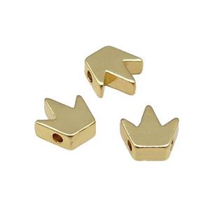 Copper Crown Beads Large Hole Unfade 18K Gold Plated, approx 8mm, 2mm hole
