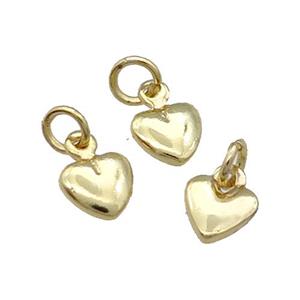 Copper Heart Pendant Unfade 18K Gold Plated, approx 5.5mm