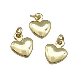 Copper Heart Pendant Unfade 18K Gold Plated, approx 8.5mm