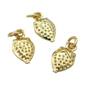 Copper Strawberry Pendant Unfade 18K Gold Plated, approx 6.5-8mm