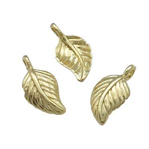 Alloy Leaf Pendant Unfade 18K Gold Plated, approx 7-12mm