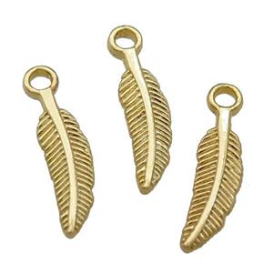Alloy Leaf Pendant Unfade 18K Gold Plated, approx 5-18mm