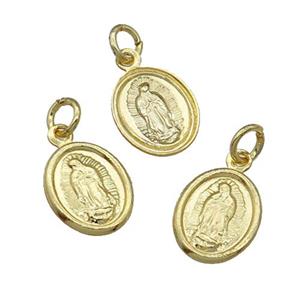 Copper Jesus Pendant Unfade 18K Gold Plated, approx 8-10mm