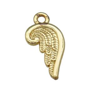 Alloy Wing Pendant Unfade 18K Gold Plated, approx 10-15mm