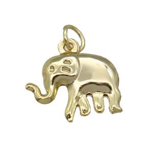 Copper Elephant Pendant Unfade 18K Gold Plated, approx 12-15mm