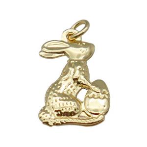 Copper Rabbit Pendant Unfade 18K Gold Plated, approx 10-15mm