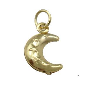 Copper Moon Pendant Unfade 18K Gold Plated, approx 9-12mm