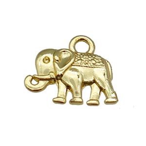 Alloy Elephant Pendant Unfade 18K Gold Plated, approx 8.5-14mm