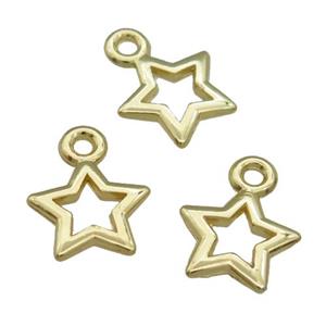 Alloy Star Pendant Unfade 18K Gold Plated, approx 10mm