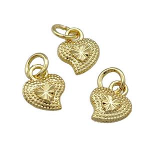 Alloy Heart Pendant Unfade 18K Gold Plated, approx 7-7.5mm