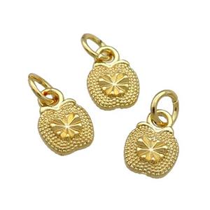 Alloy Apple Pendant Unfade 18K Gold Plated, approx 7mm