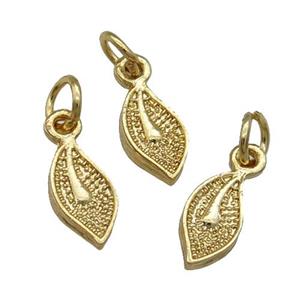Alloy Leaf Pendant Unfade 18K Gold Plated, approx 5-10mm