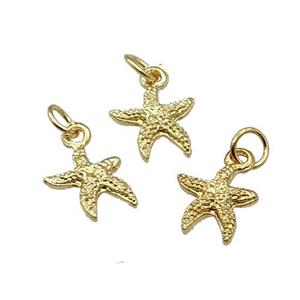 Alloy Starfish Pendant Unfade 18K Gold Plated, approx 10.5mm