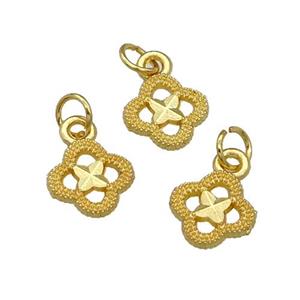 Alloy Clover Pendant Unfade 18K Gold Plated, approx 10mm