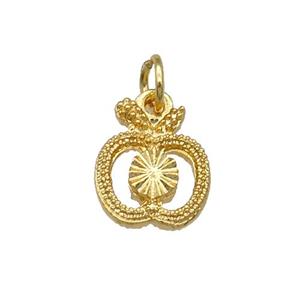 Alloy Apple Pendant Unfade 18K Gold Plated, approx 10-12mm