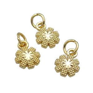 Alloy Flower Pendant Unfade 18K Gold Plated, approx 8mm