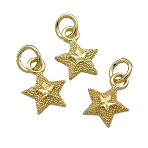 Alloy Star Pendant Unfade 18K Gold Plated, approx 8.5mm