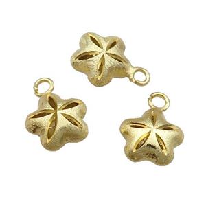 Copper Flower Pendant Unfade 18K Gold Plated, approx 11.5mm