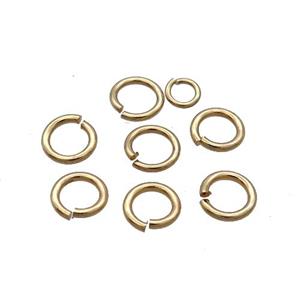 Copper Jump Ring Unfade Lt.Gold Plated, approx 4mm dia