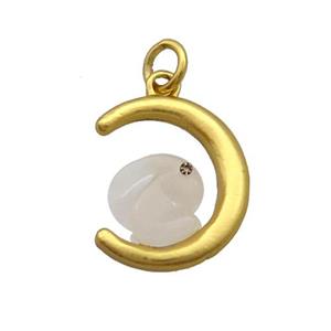 Alloy Moon Pendant Duck Gold, approx 18-20mm