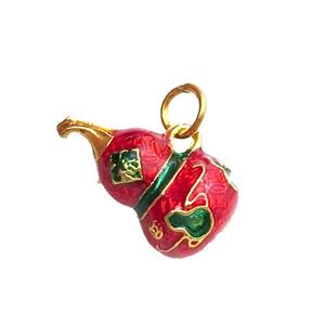 Alloy Flagon Pendant Red Enamel Duck Gold, approx 11-20mm