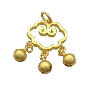 Alloy Pendant Chinese Bell Duck Gold, approx 6mm, 15-18mm