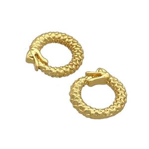 Copper Snake Linker Ring Unfade Gold Plated Circle, approx 13mm