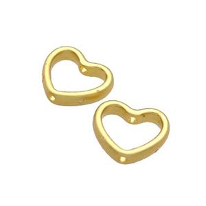 Copper Heart Beads Unfade Gold Plated, approx 13mm