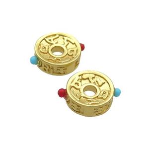 Tibetan Style Copper Heishi Beads Gold Plated, approx 8mm